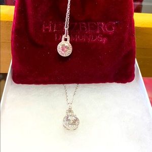 Lot of 2 ster silver, Wh topaz Helzberg necklaces